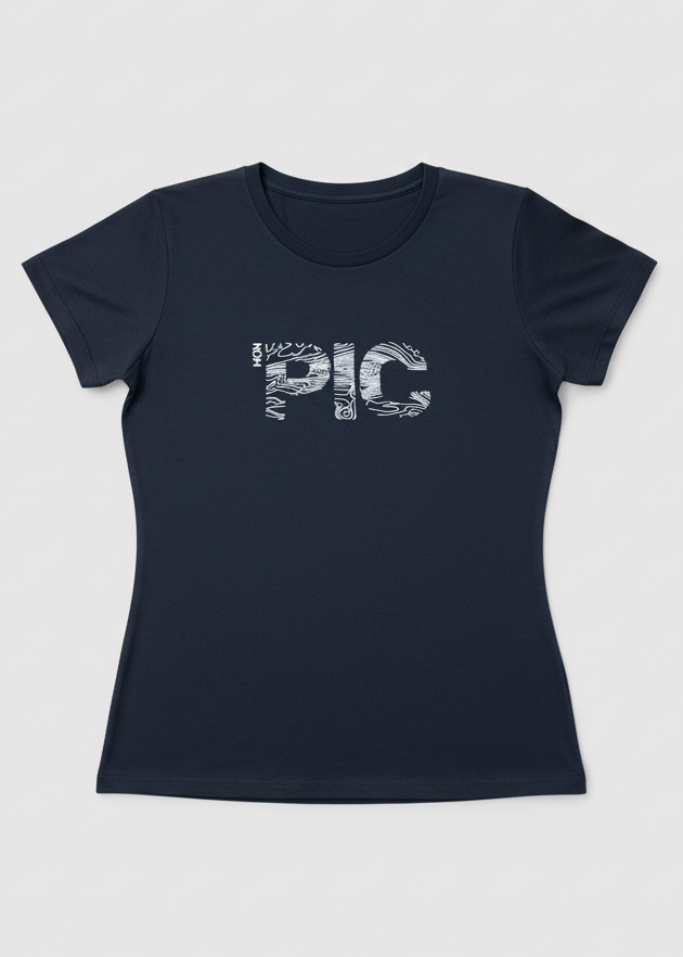 Flat lay t-shirt femme MON PIC IGN made in france