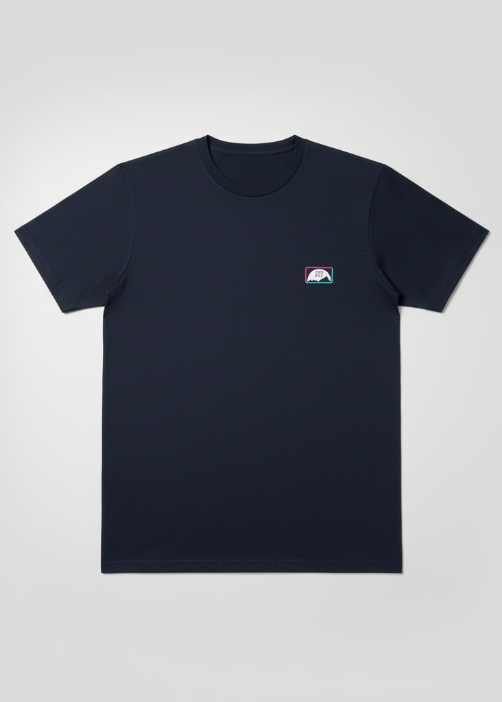 t-shirt bleu marine MON PIC pure sur fond gris