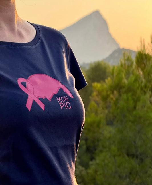 Tour de cou Mon Pic Made in France solidaire octobre rose pic saint loup marque déposée Ecoresponsable