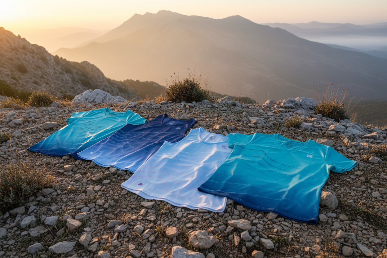 Flatlay trail MON PIC 3/4 ambiance matinale montagne