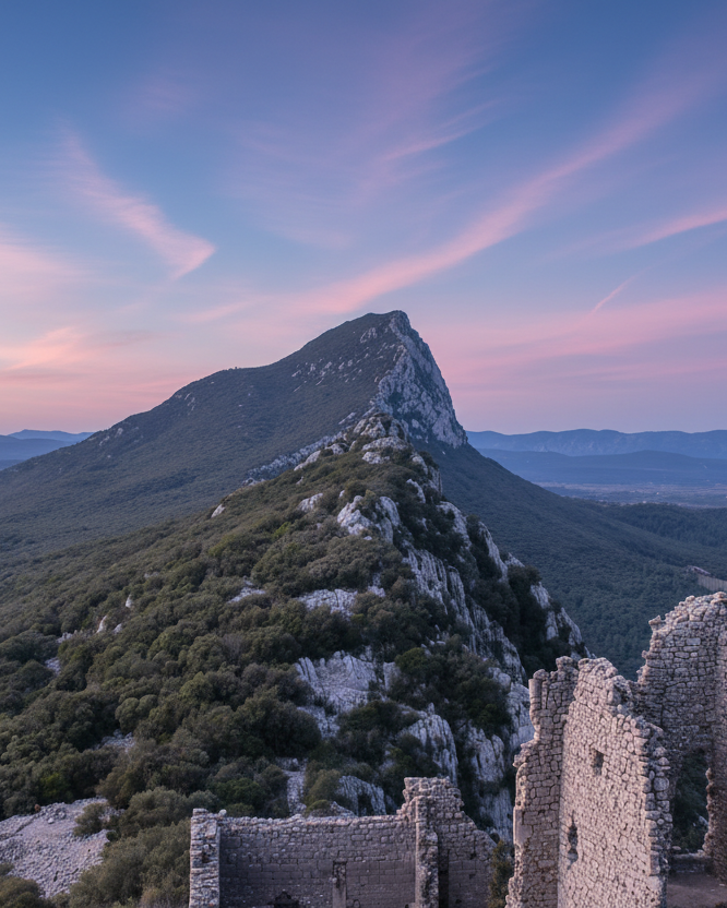 Pic Saint-Loup ambiance rose et bleue