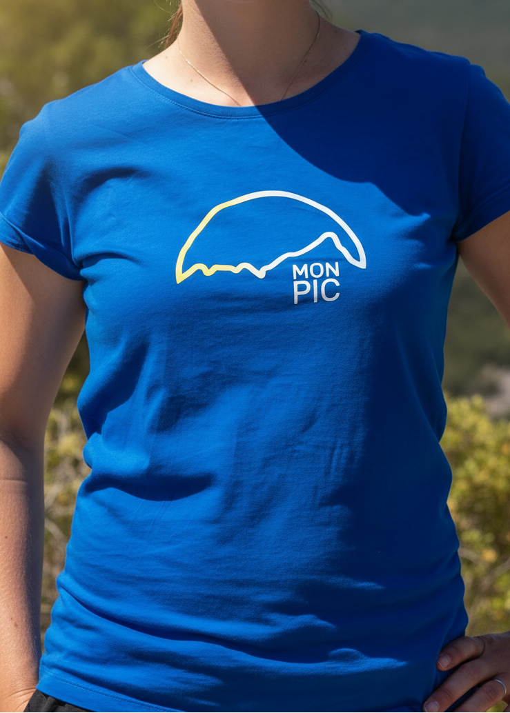 T-shirt bleu femme MON PIC reflet