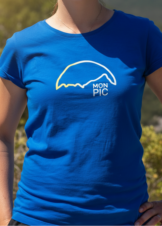 T-shirt bleu femme MON PIC reflet