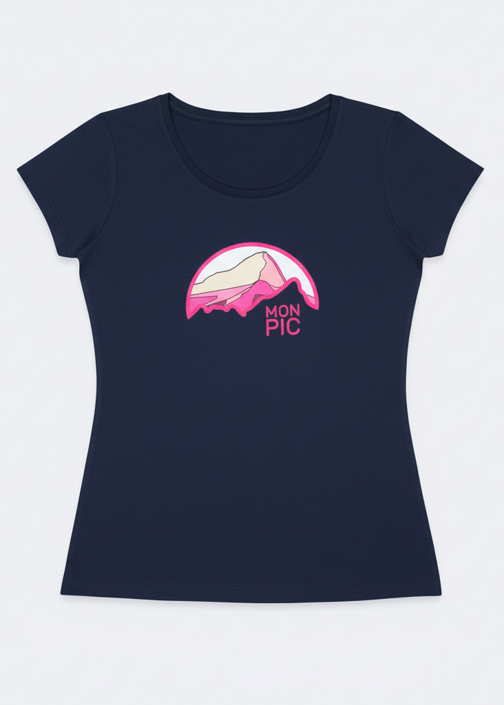 t-shirt-femme-mon-pic-logo-relief femme made in france