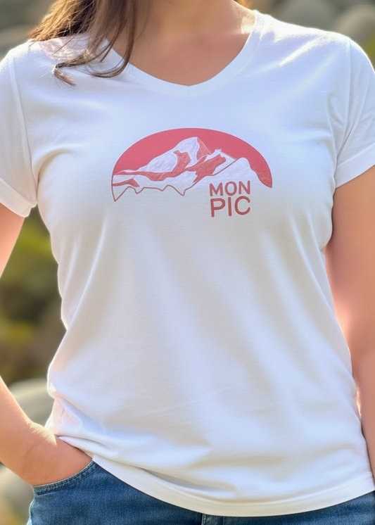 T-shirt MON PIC femme blanc made in France crête